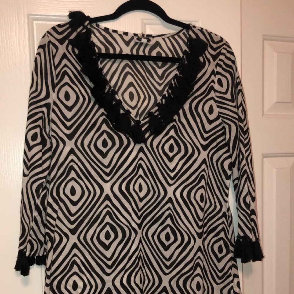 NWT Mud Pie Tunic With Fringe Medium